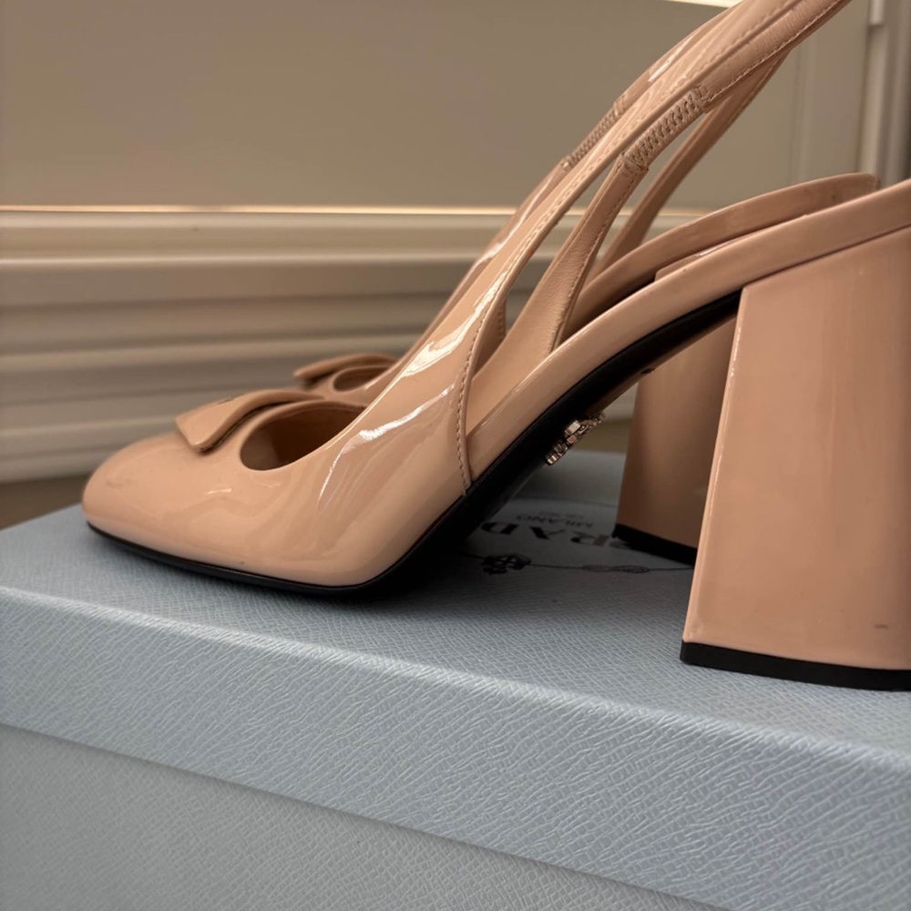 Prada Women's Beige Slingback Heels - Picture 5 of 5